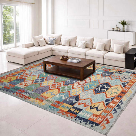 Handmade Vegetable Kilim 5' 11" x 8' 2" (ft) - No. G38931