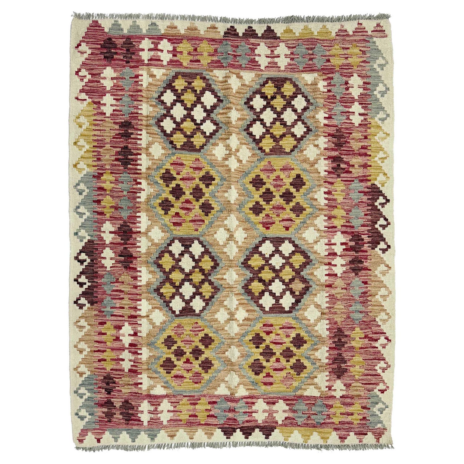 Handmade Vegetable Kelim 5' 0" x 6' 5" (ft) - No. G38935