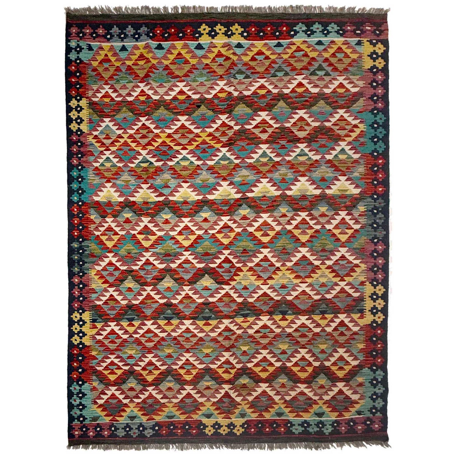 Handmade Vegetable Kilim 6' 0" x 8' 0" (ft) - No. G38936