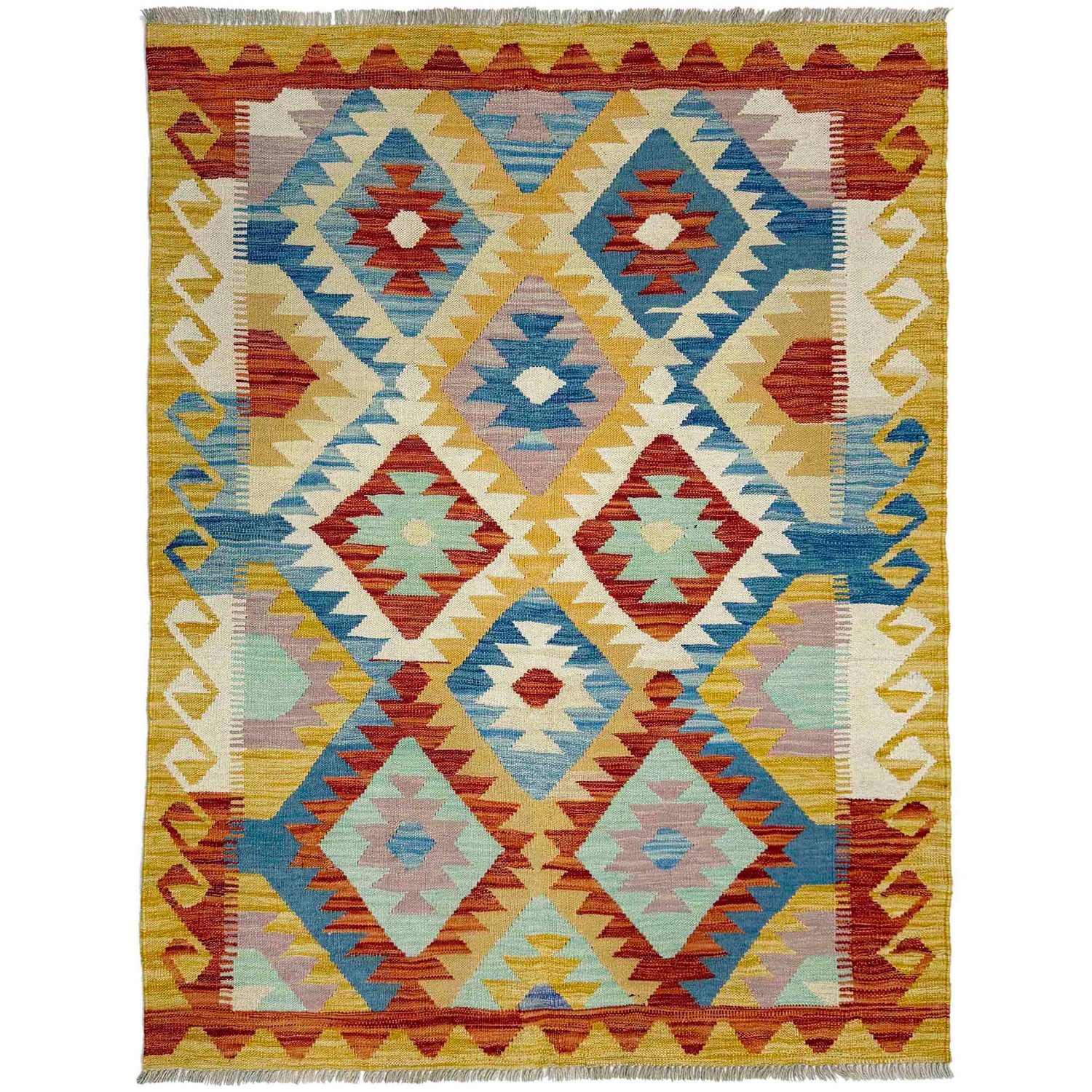 Handmade Vegetable Kelim 4' 2" x 5' 8" (ft) - No. G39088