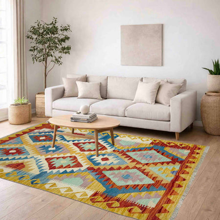 Handmade Vegetable Kelim 4' 2" x 5' 8" (ft) - No. G39088