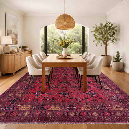 Red Khal Mohammadi Carpet 6' 8" x 9' 6" (ft) - No. G39685
