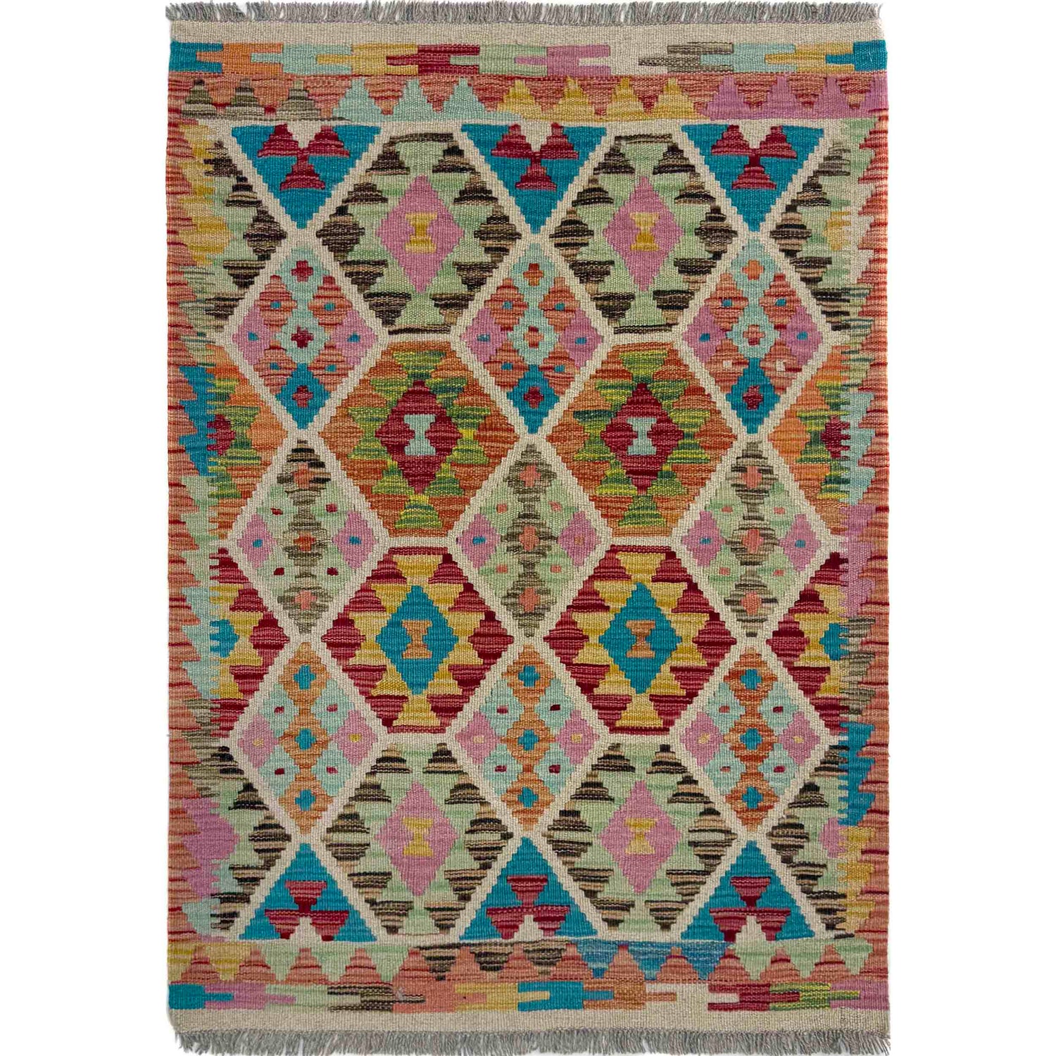 Handmade Vegetable Kilim 2' 9" x 3' 10" (ft) - No. G39701