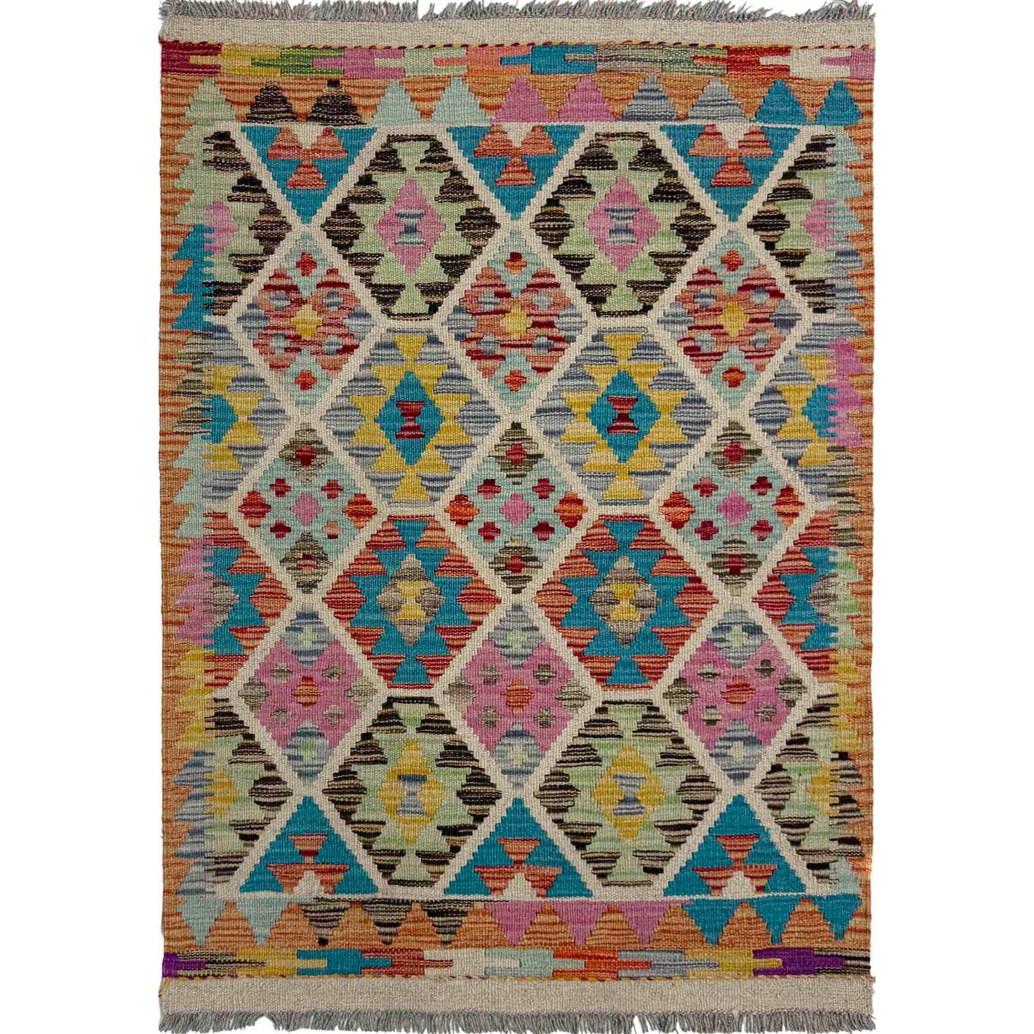 Handmade Vegetable Kelim 2' 9" x 3' 11" (ft) - No. G39704