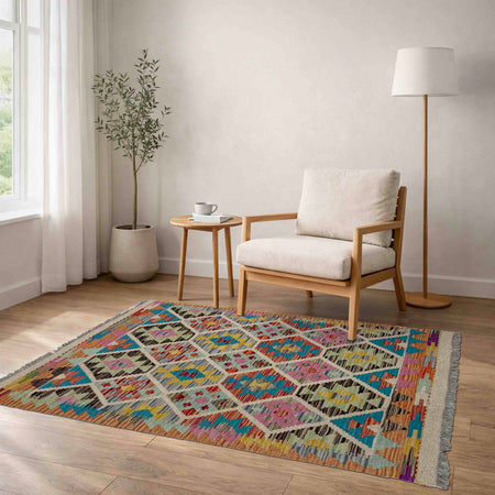 Handmade Vegetable Kelim 2' 9" x 3' 11" (ft) - No. G39704