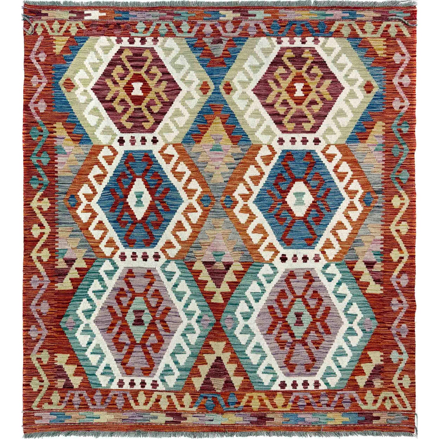 Handmade Vegetable Kelim 5' 3" x 6' 5" (ft) - No. G39787