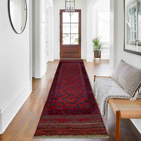 Red Color Mashwani Short Runner 2' 2" x 7' 10" (ft) - No. G40191