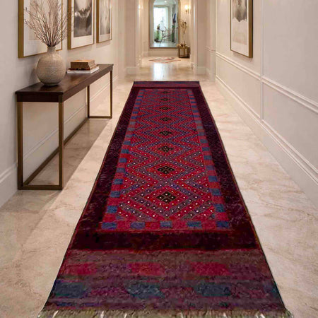 Red Color Mashwani Short Runner 2' 2" x 7' 10" (ft) - No. G40196