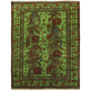 Green Overdyed Rug 4' 1 x 5' 5 (ft) - No. P26496