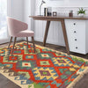 Handmade Vegetable Kilim 3' 2  x 4' 7 (ft) - No. P26575