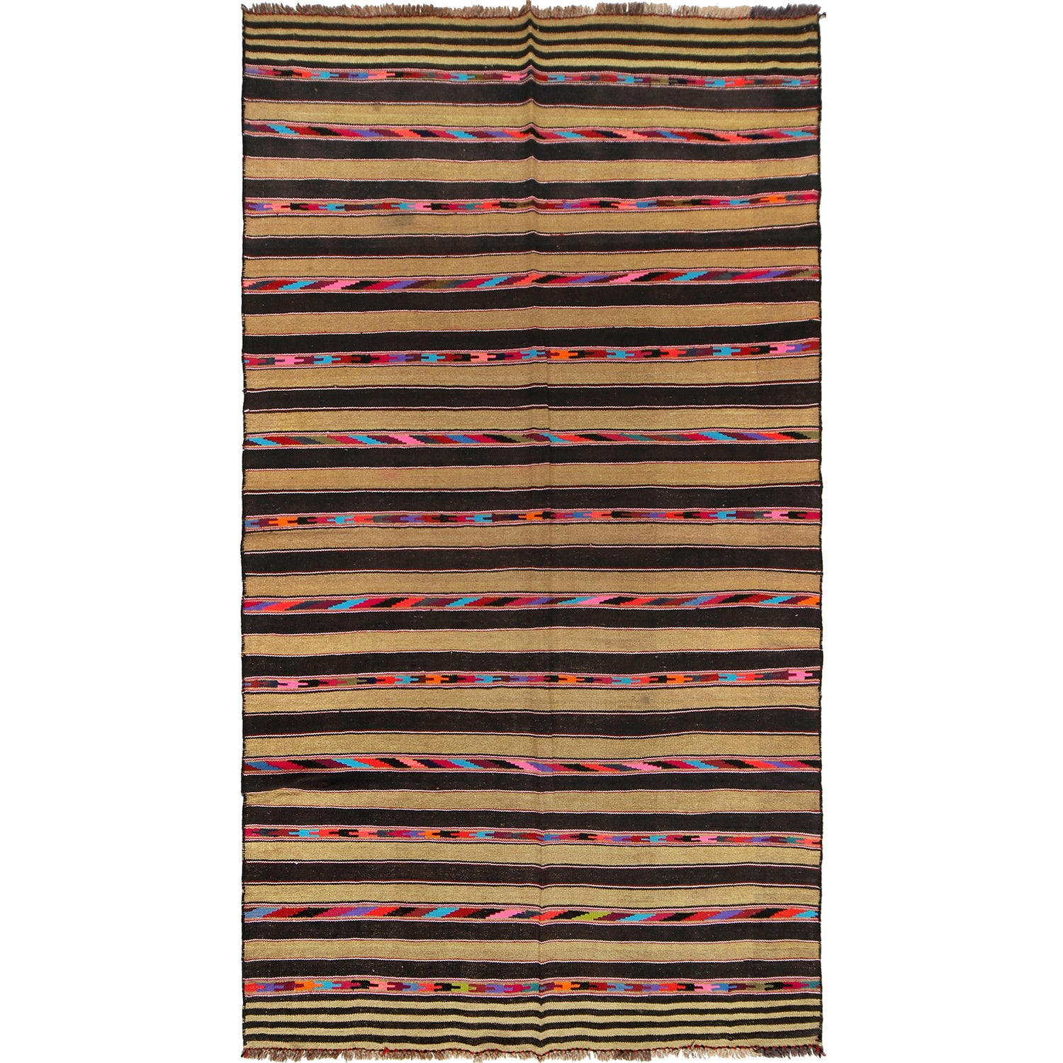 Hand Knotted Multi Kilim 5' 6" x 10' 0" (ft) - No. P27009