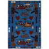 Blue Color War Rug 4' 1" x 5' 10" (ft) - No. P28033