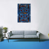 Blue Color War Rug 4' 1" x 5' 10" (ft) - No. P28033