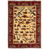 Handmade War Rug 3' 4" x 4' 9" (ft) - No. P28040