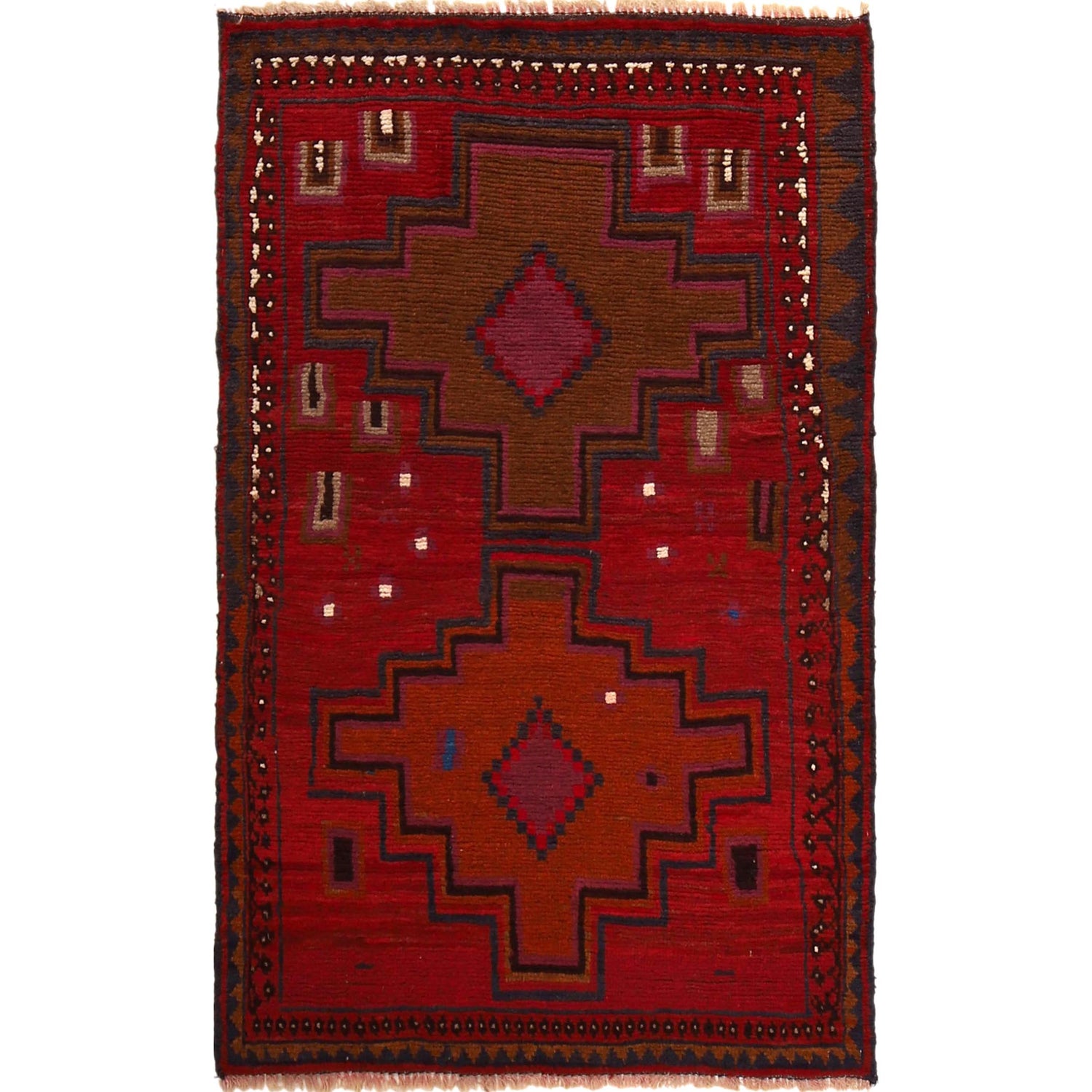 Red Baluchi Carpet 2' 9"x 4' 3" (ft) - No. P29105