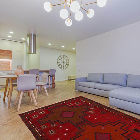 Red Baluchi Carpet 2' 9"x 4' 3" (ft) - No. P29105