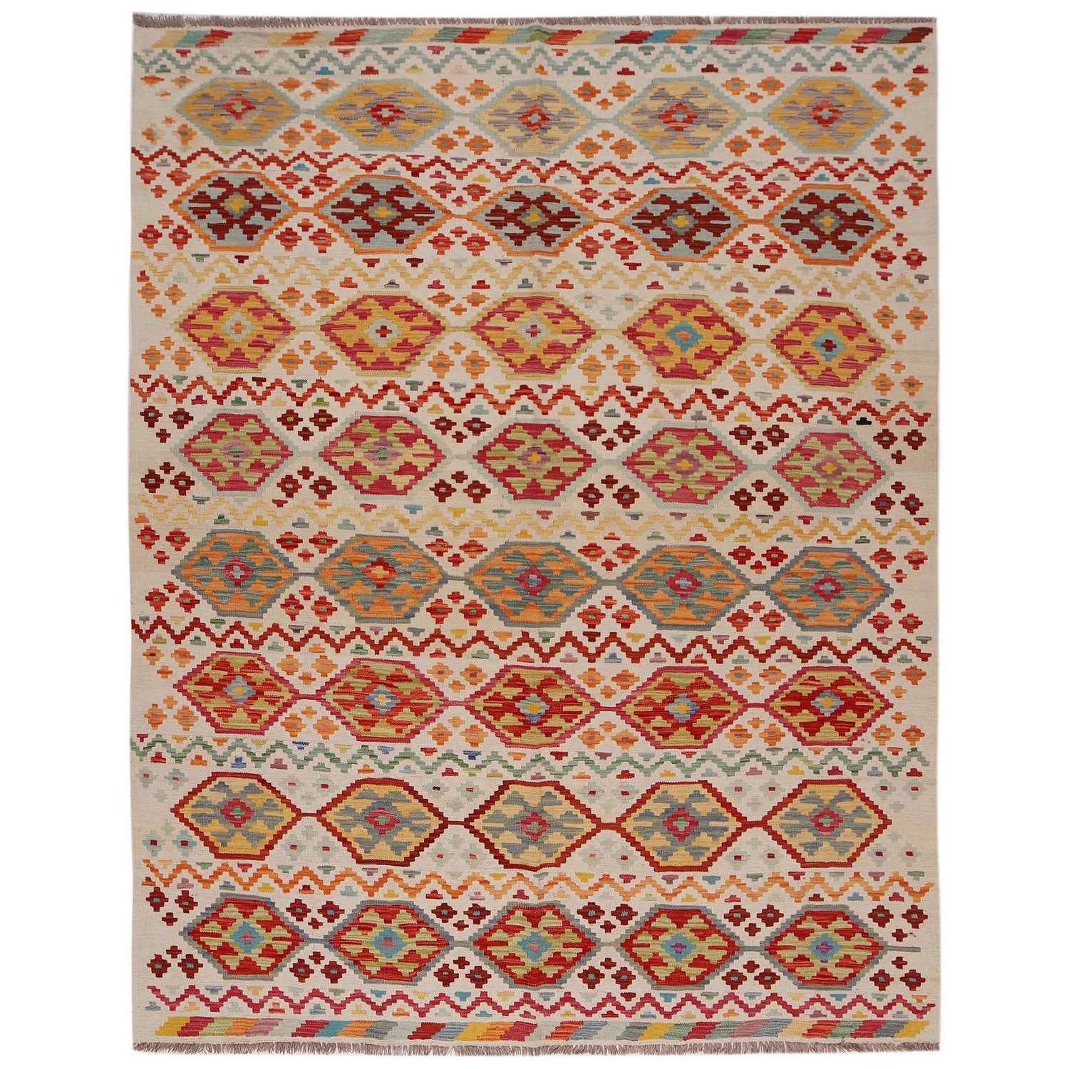 Handmade Vegetable Kilim 6' 0" x 8' 1" (ft) - No. P34304