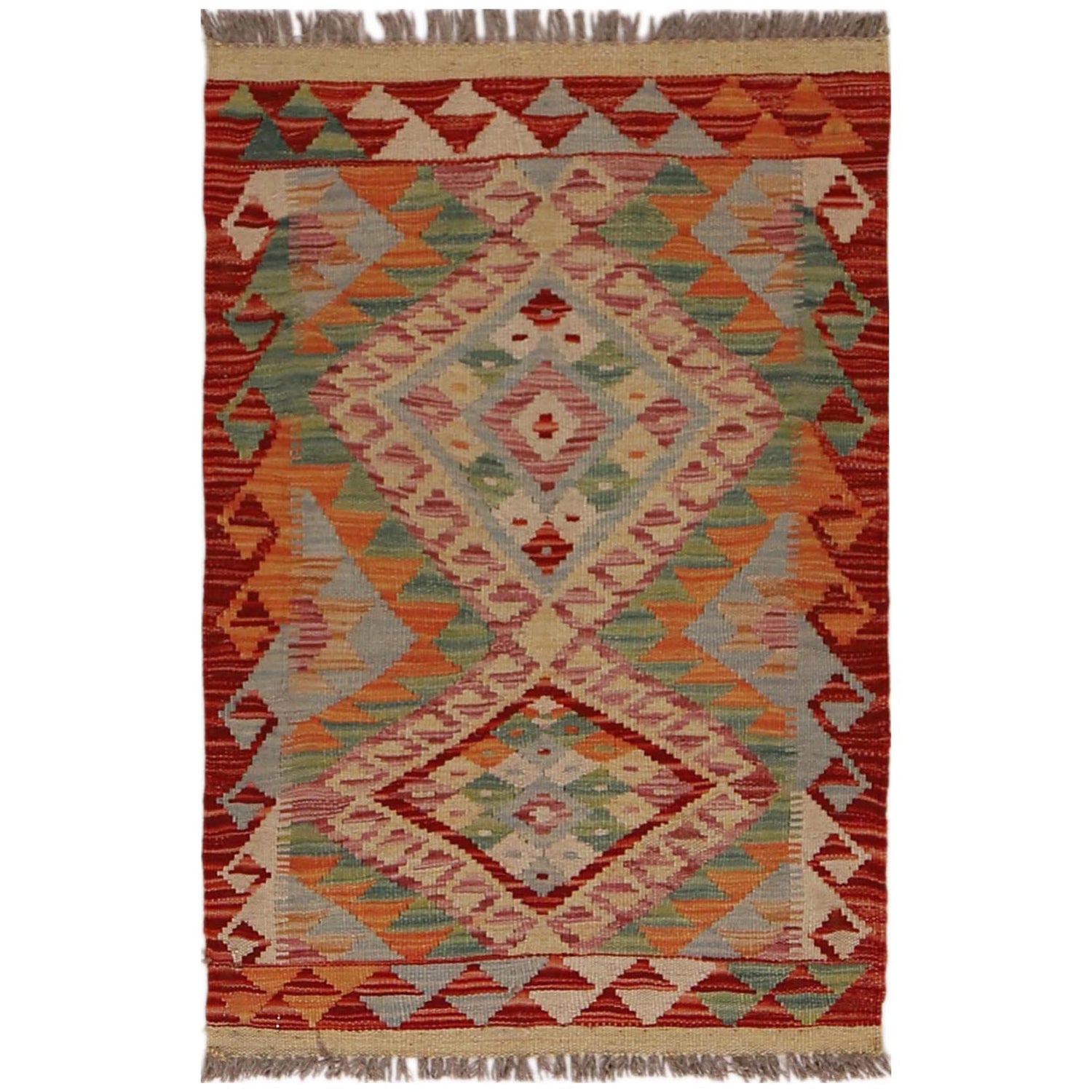 Handmade Vegetable Kilim 2' 0" x 3' 0" (ft) - No. P34329