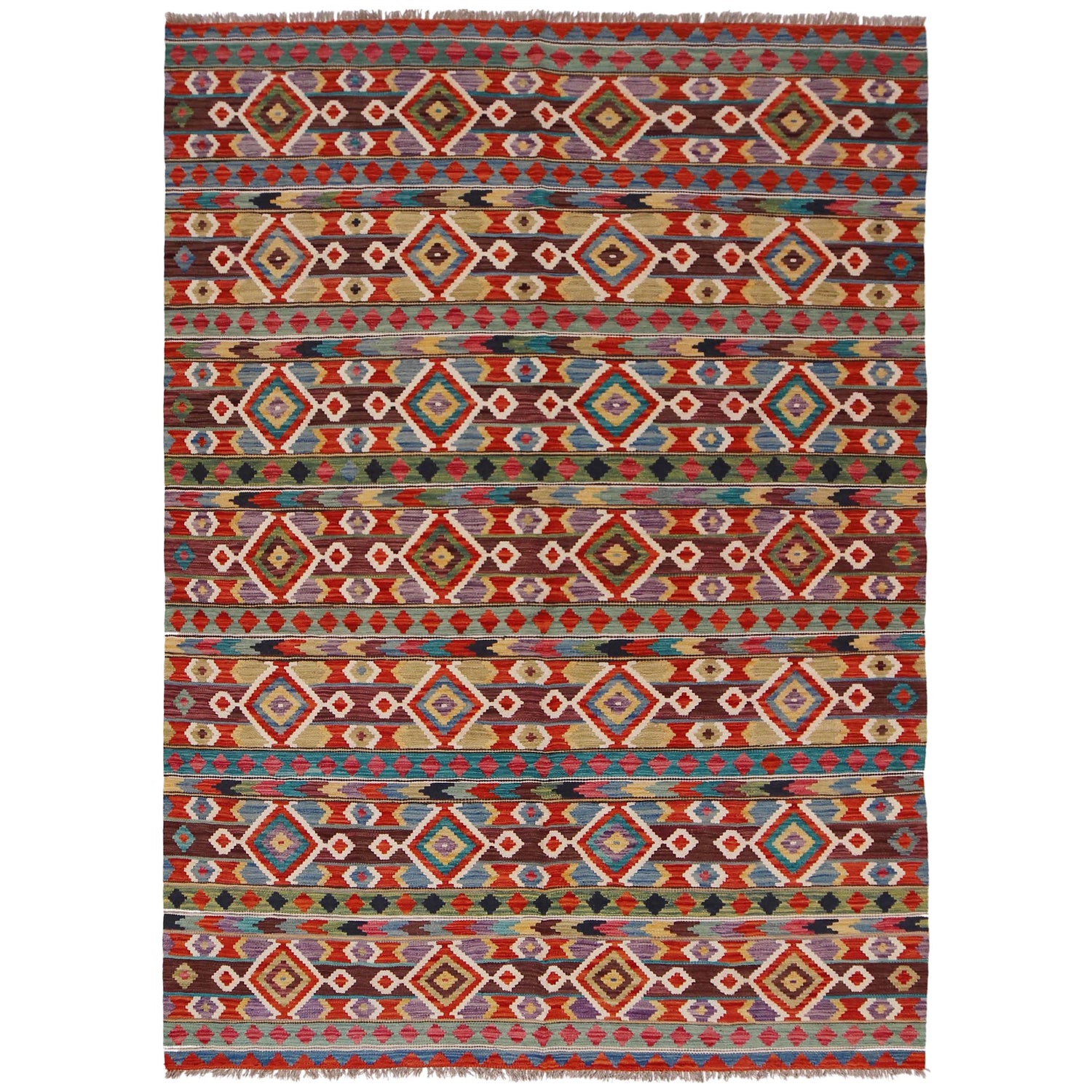 Handmade Vegetable Kilim 5' 5" x 8' 1" (ft) - No. P34341