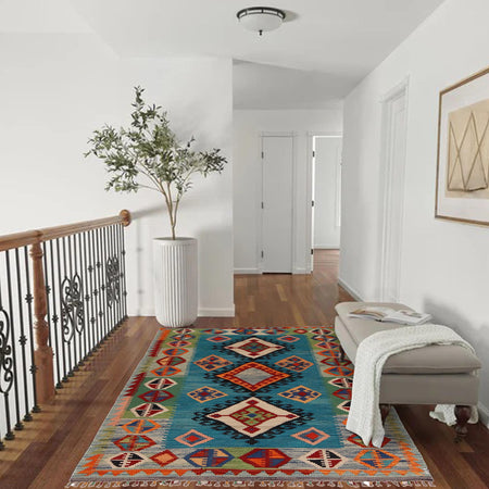 Handmade Vegetable Kilim 3' 11" x 5' 9" (ft) - No. P34895