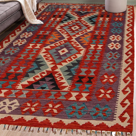 Handmade Vegetable Kilim 4' 0" x 6' 1" (ft) - No. P34900