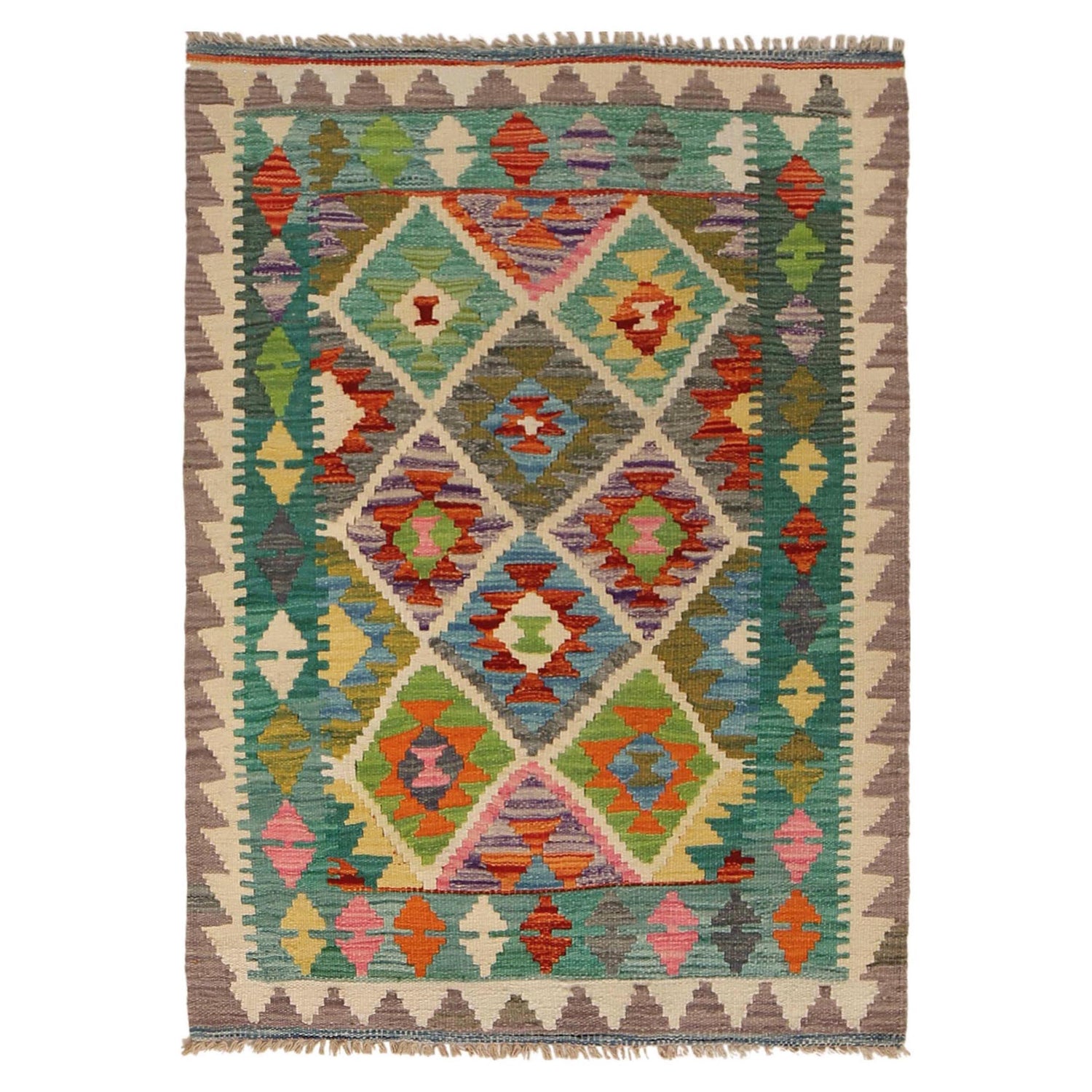 Handmade Vegetable Kilim 2' 8" x 3' 9" (ft) - No. P34902