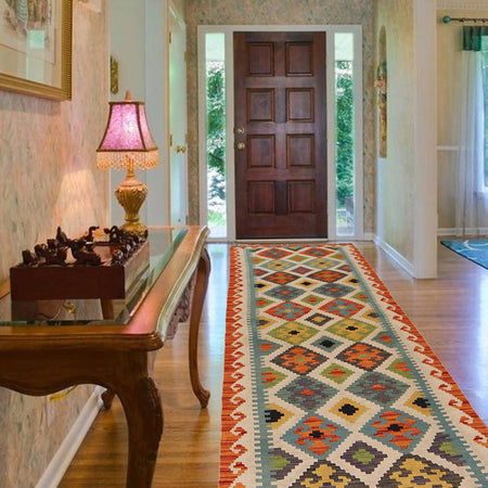 Vegetable Kelim Runner 2' 8" x 9' 7" (ft) - No. P34916