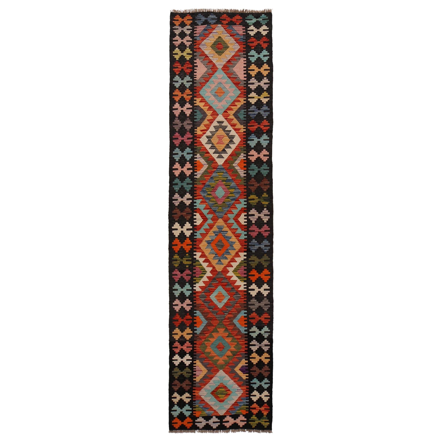 Vegetable Kilim Runner 2' 3" x 9' 10" (ft) - No. P34918