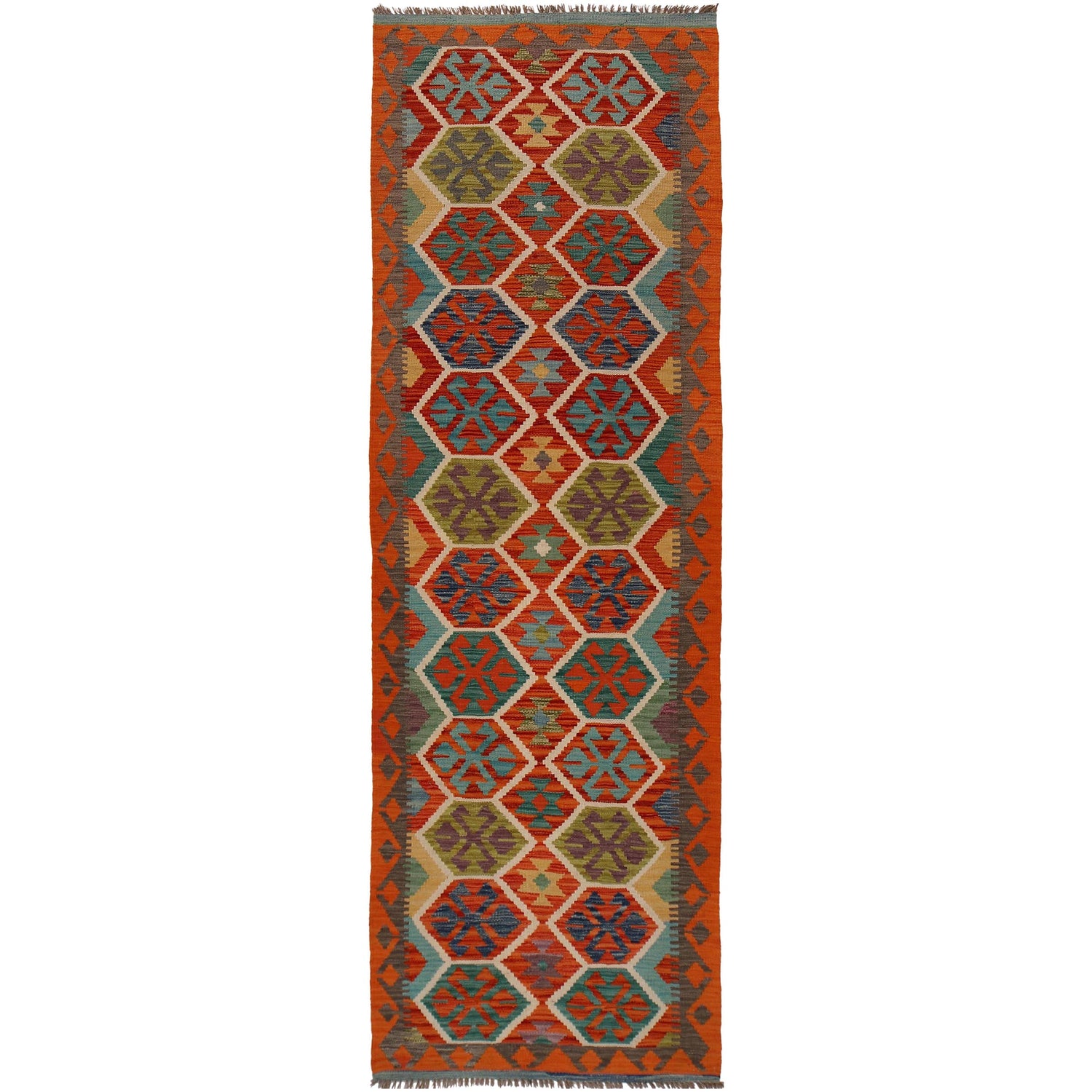 Vegetable Kelim Runner 2' 9" x 9' 6" (ft) - No. P34922