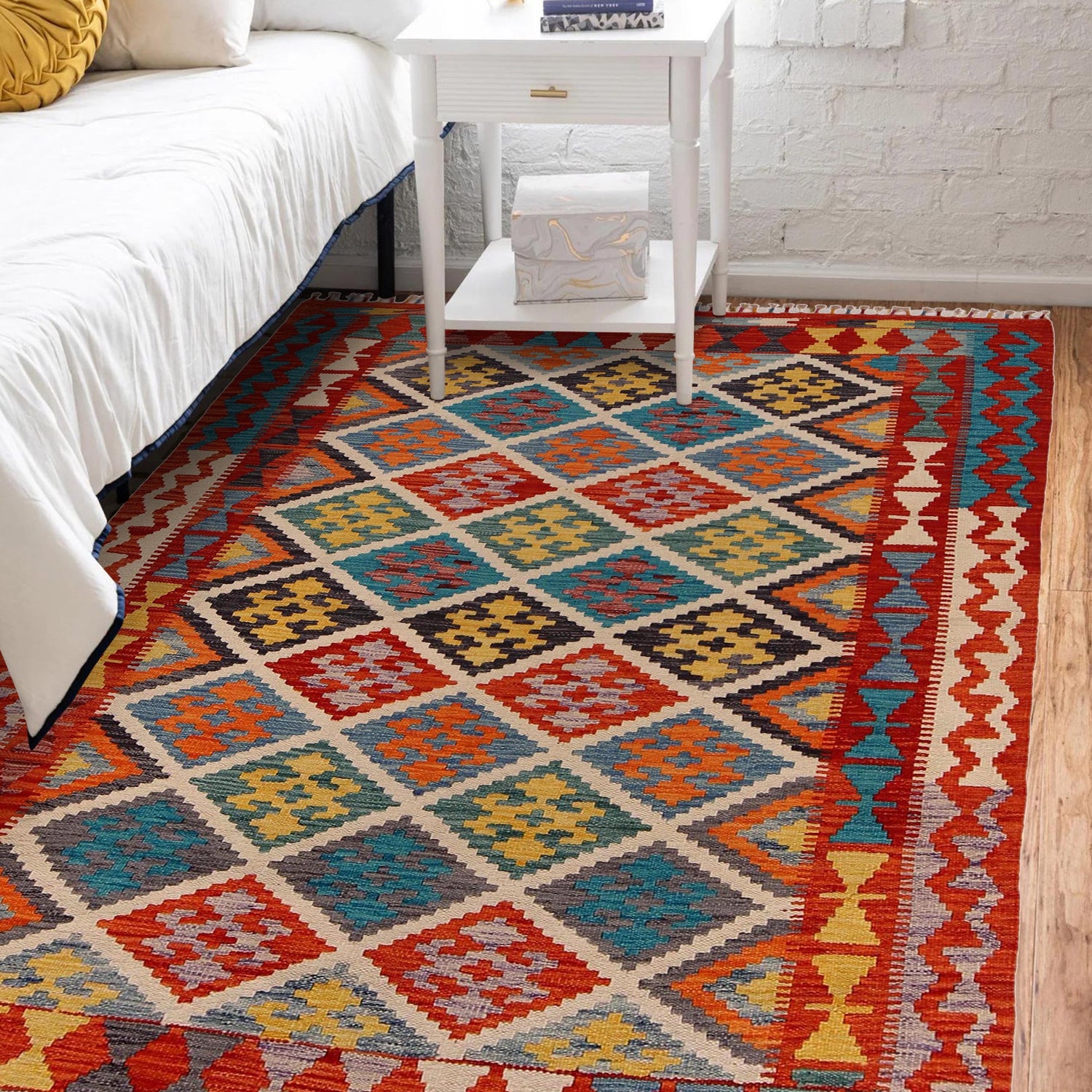 Handmade Vegetable Kelim 4' 2" x 5' 10" (ft) - No. P34924