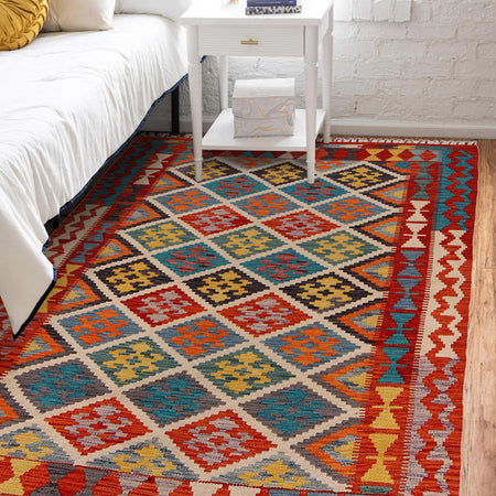 Handmade Vegetable Kelim 4' 2" x 5' 10" (ft) - No. P34924