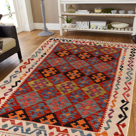 Handmade Vegetable Kilim 4' 0" x 5' 10" (ft) - No. P34936
