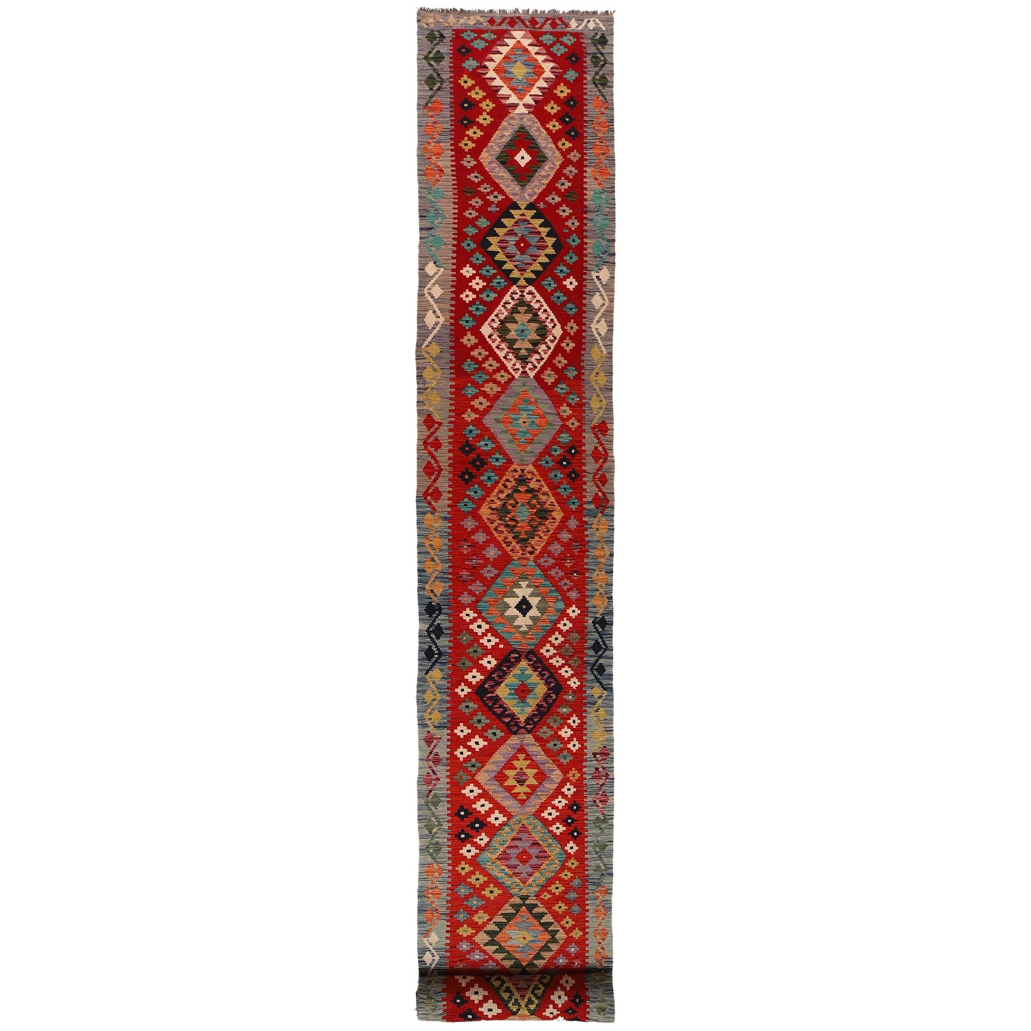 Vegetable Kilim Runner 2' 6" x 22' 0" (ft) - No. P34956