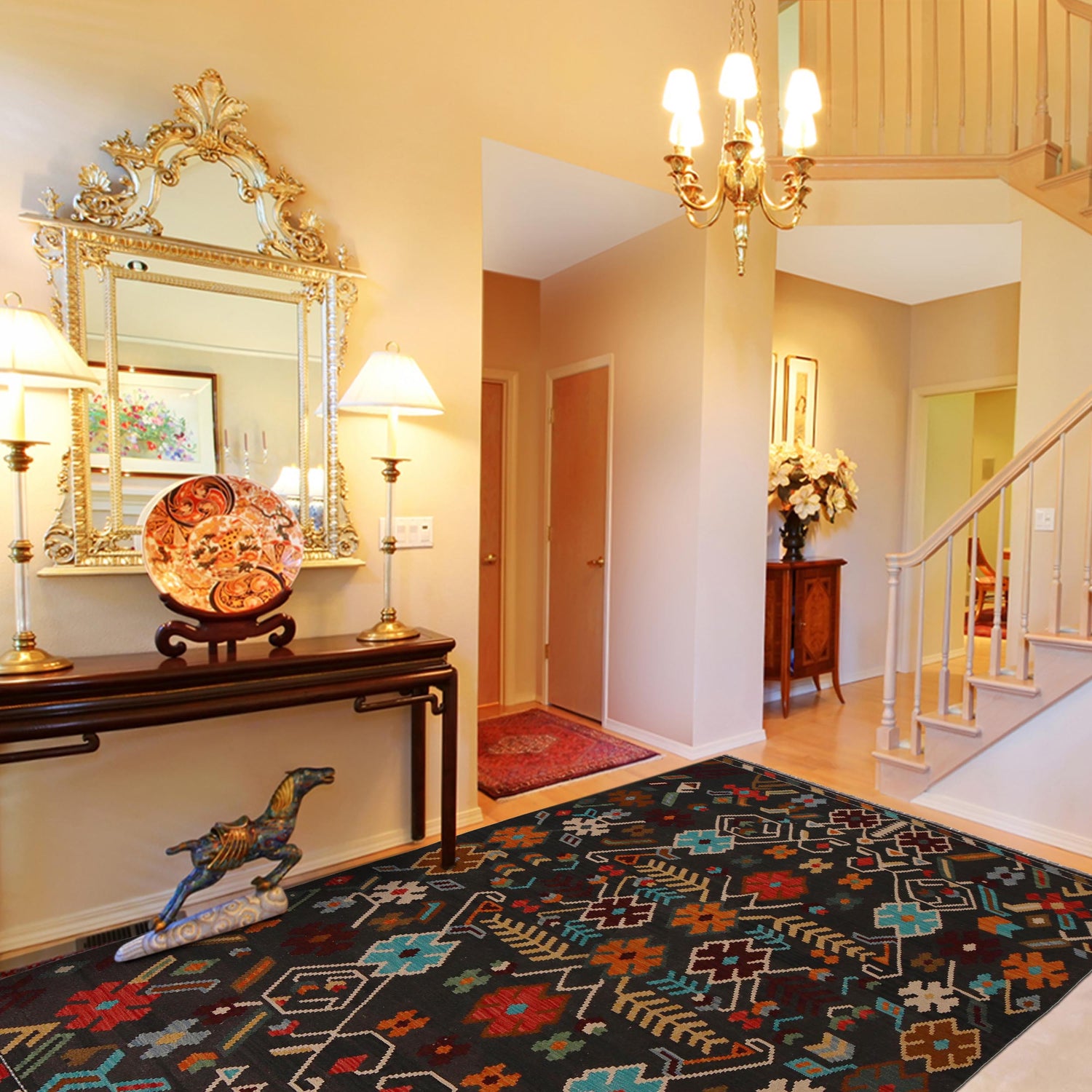 Handmade Vegetable Kilim 5' 11" x 8' 5" (ft) - No. P34959