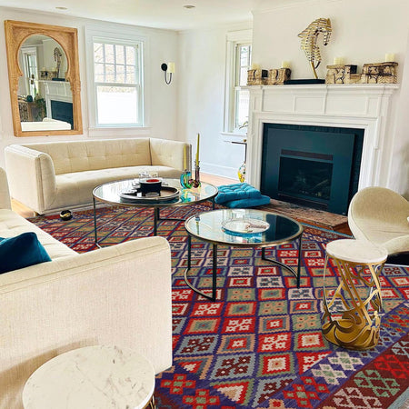 Handmade Vegetable Kelim 6' 11" x 9' 7" (ft) - No. P34964