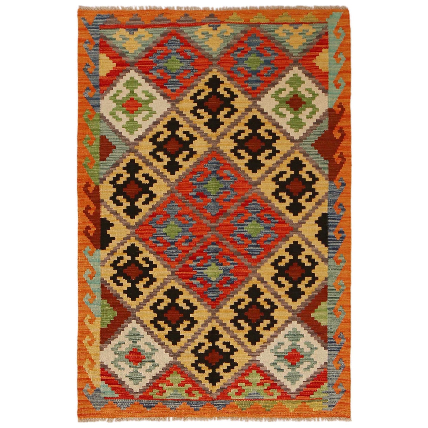 Handmade Vegetable Kilim 3' 5"  x 5' 1" (ft) - No. P34975