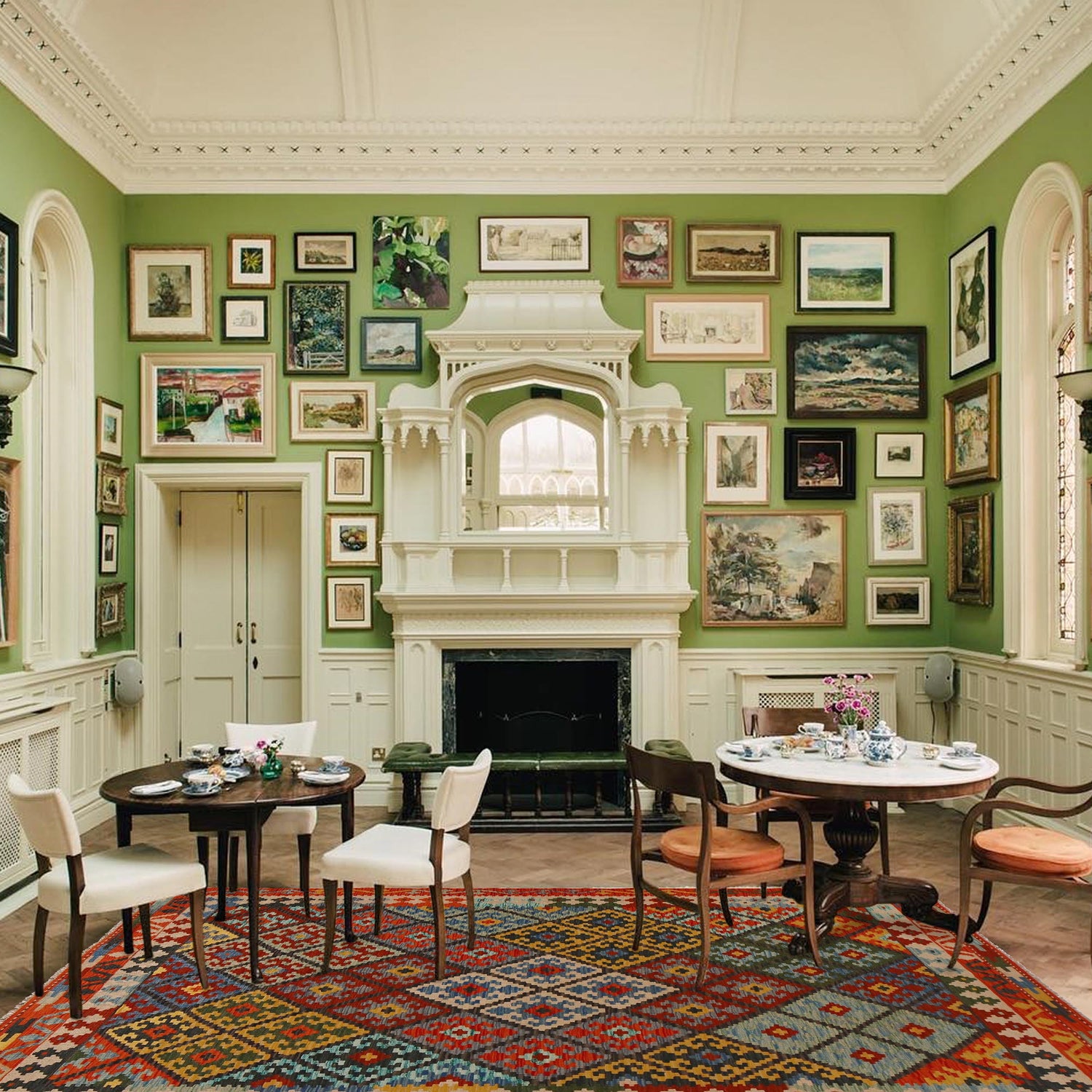 Handmade Vegetable Kilim 5' 9" x 8' 3" (ft) - No. P34978