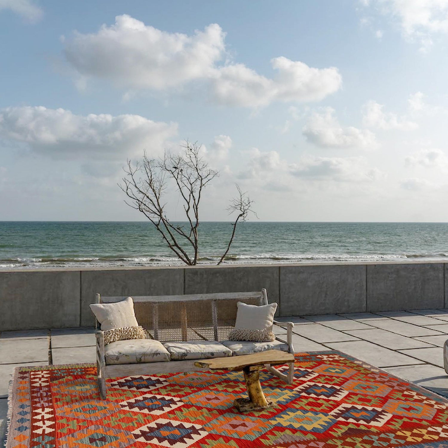 Handmade Vegetable Kelim 5' 6" x 8' 0" (ft) - No. P34982