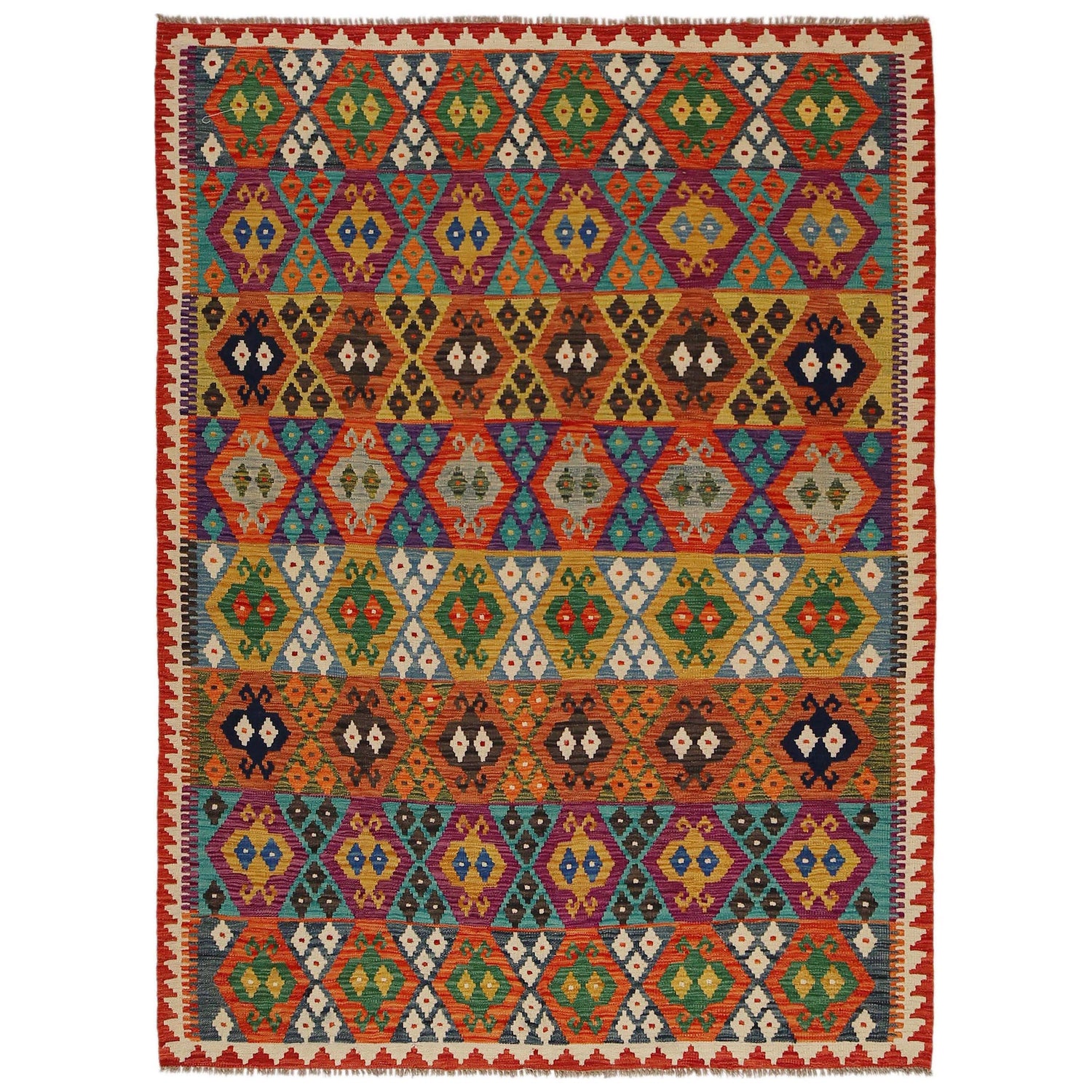Handmade Vegetable Kilim 6' 0" x 8' 2" (ft) - No. P34983