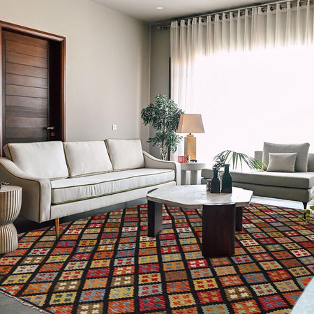 Handmade Vegetable Kilim 6' 8" x 9' 8" (ft) - No. P34984