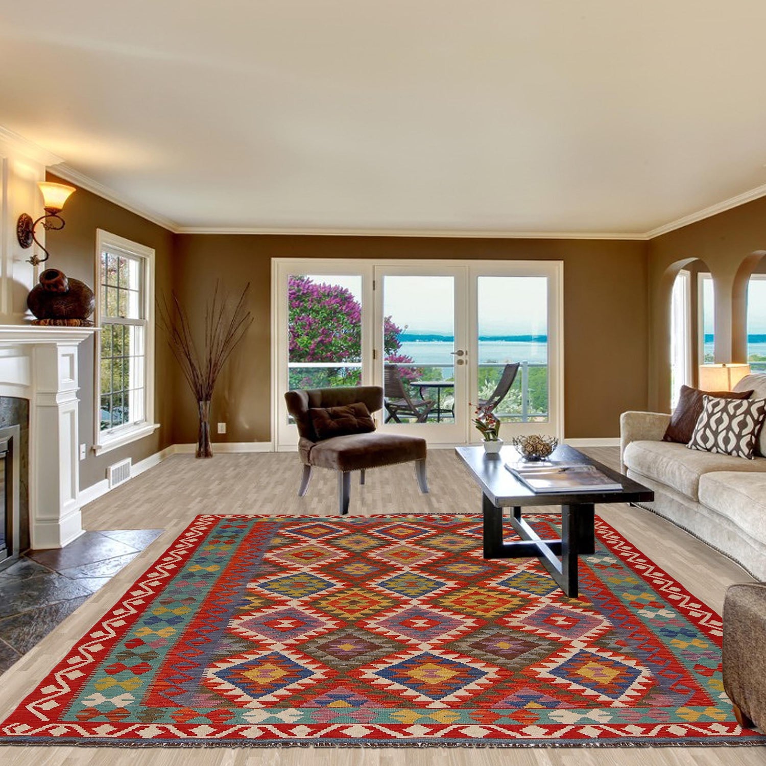 Handmade Vegetable Kelim 5' 10" x 7' 8" (ft) - No. P34985