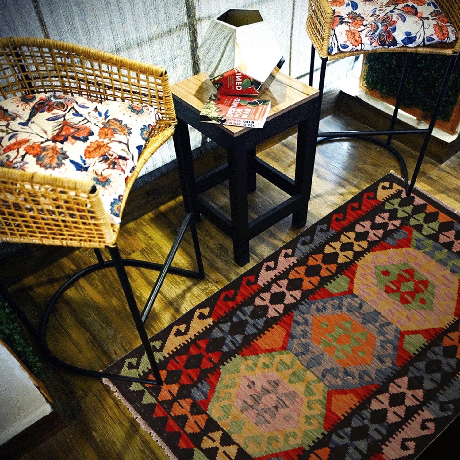 Handmade Vegetable Kelim 3' 4"  x 4' 9" (ft) - No. P34987