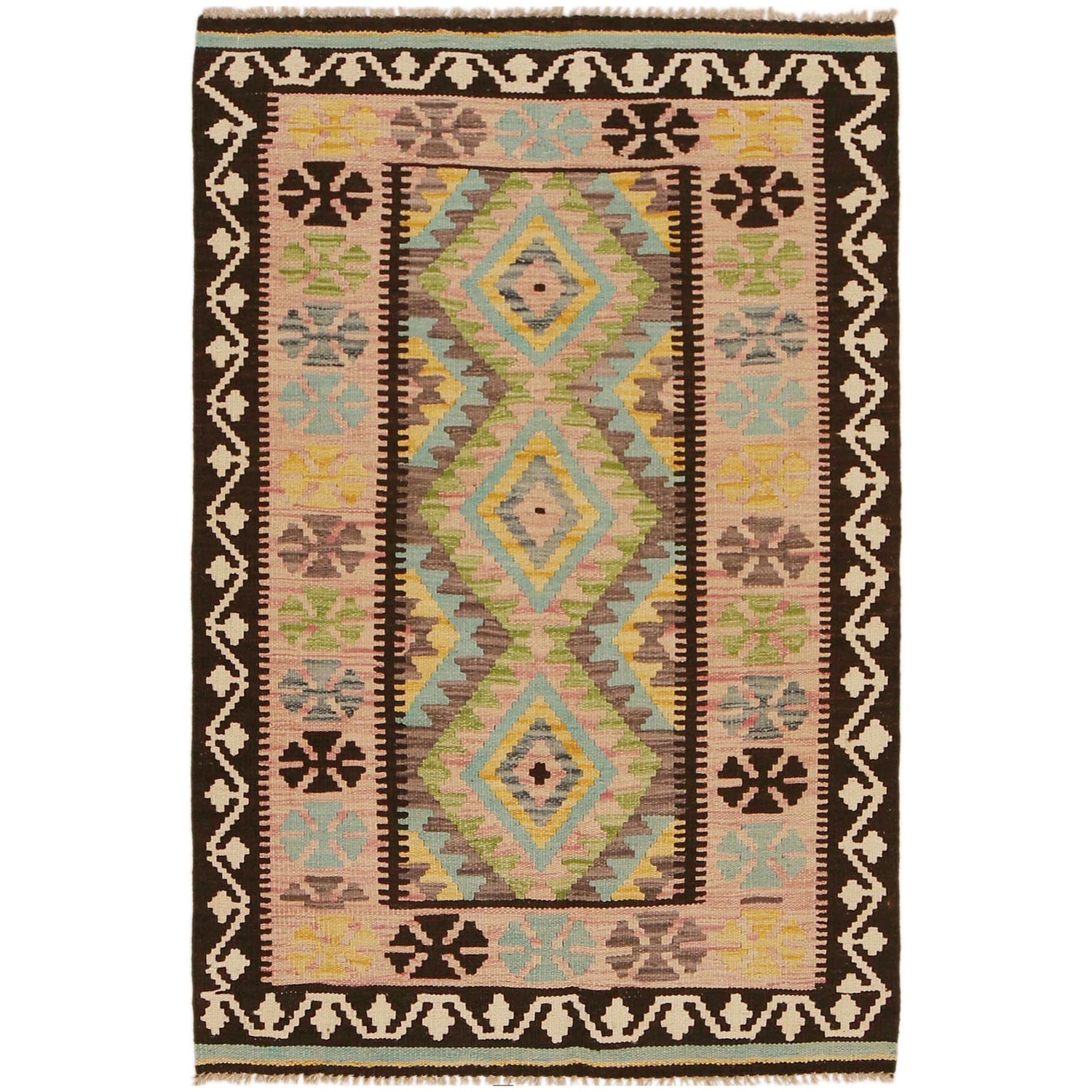 Handmade Vegetable Kilim 3' 3"  x 4' 10" (ft) - No. P34990
