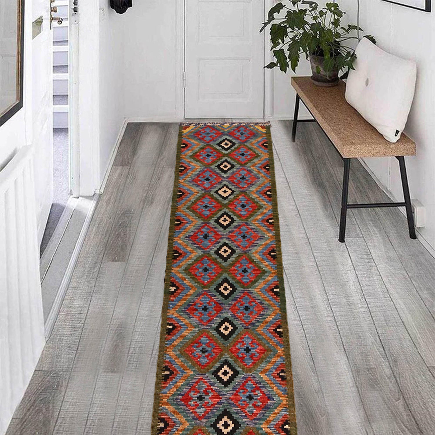 Vegetable Kelim Runner 2' 0" x 9' 7" (ft) - No. P34998