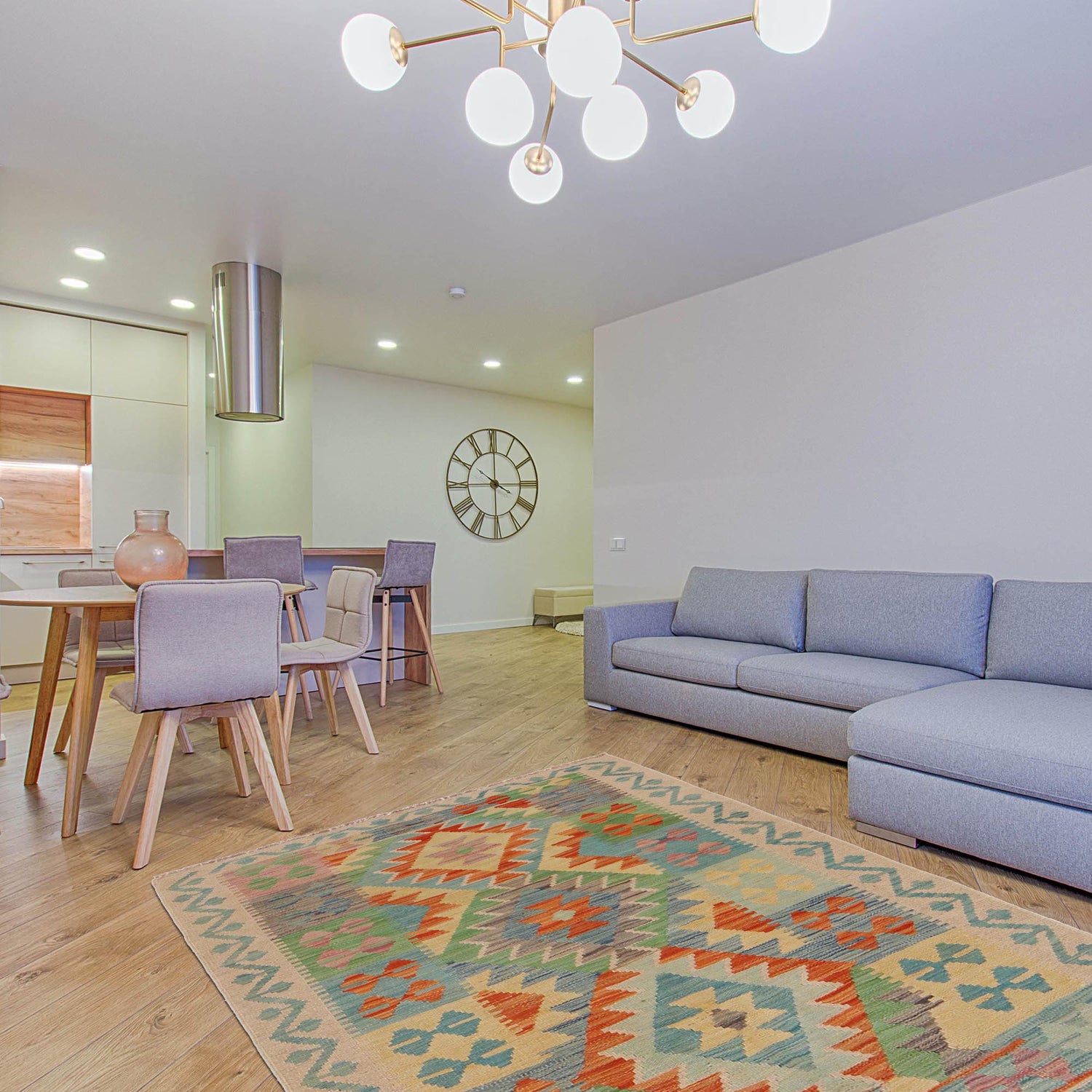 Handmade Vegetable Kelim 3' 3"  x 4' 11" (ft) - No. P34999