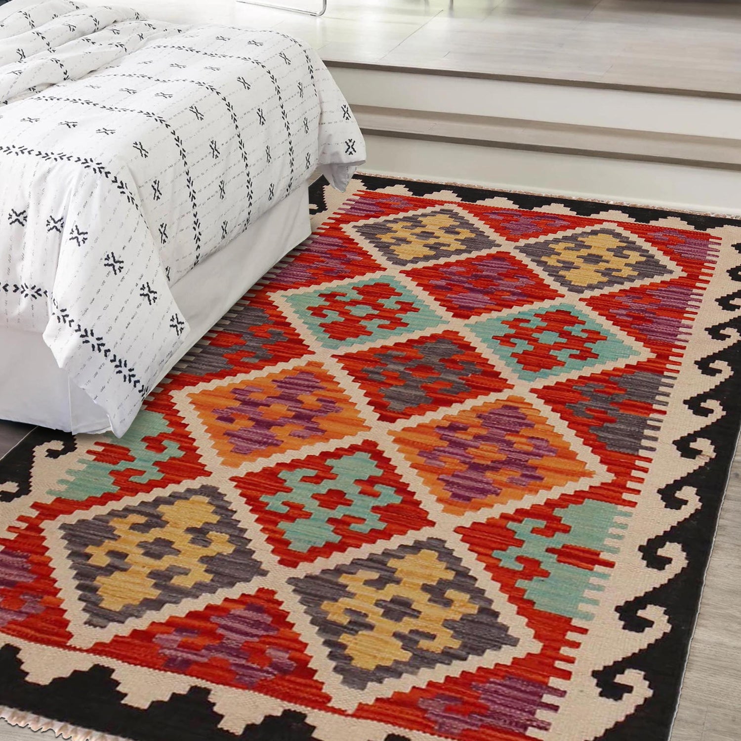 Handmade Vegetable Kilim 2' 9" x 4' 3" (ft) - No. P35011