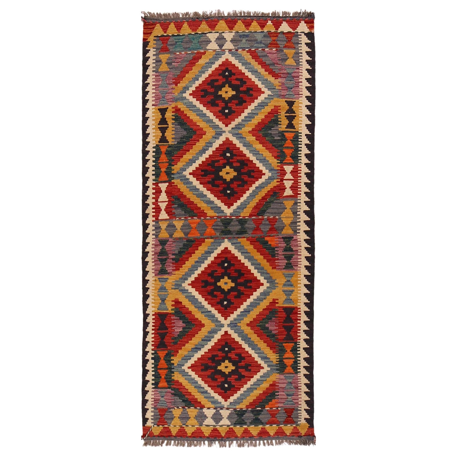 Vegetable Kilim Runner 2' 6" x 6' 6" (ft)- No. P35013