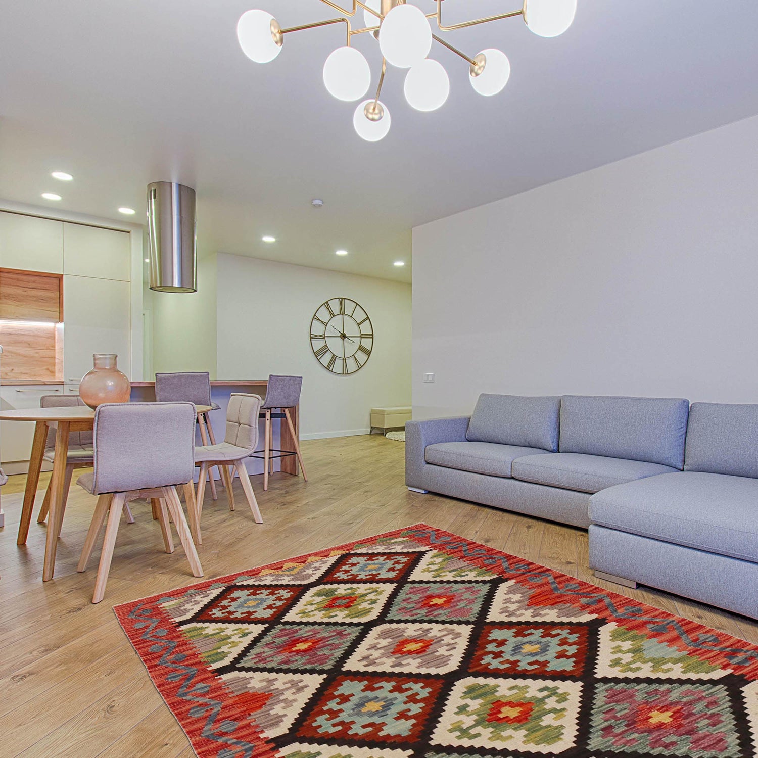 Handmade Vegetable Kilim 3' 2"  x 5' 1" (ft) - No. P35015