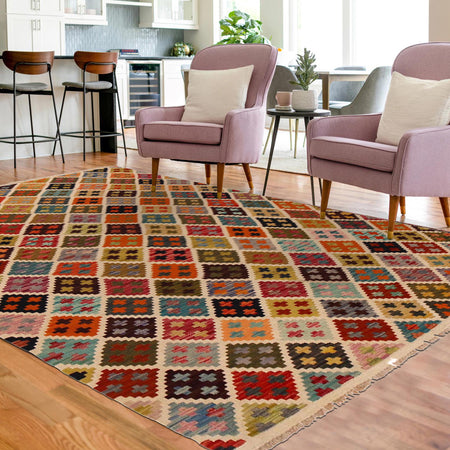 Handmade Vegetable Kilim 4' 11 x 6' 8 (ft) - No. P35019