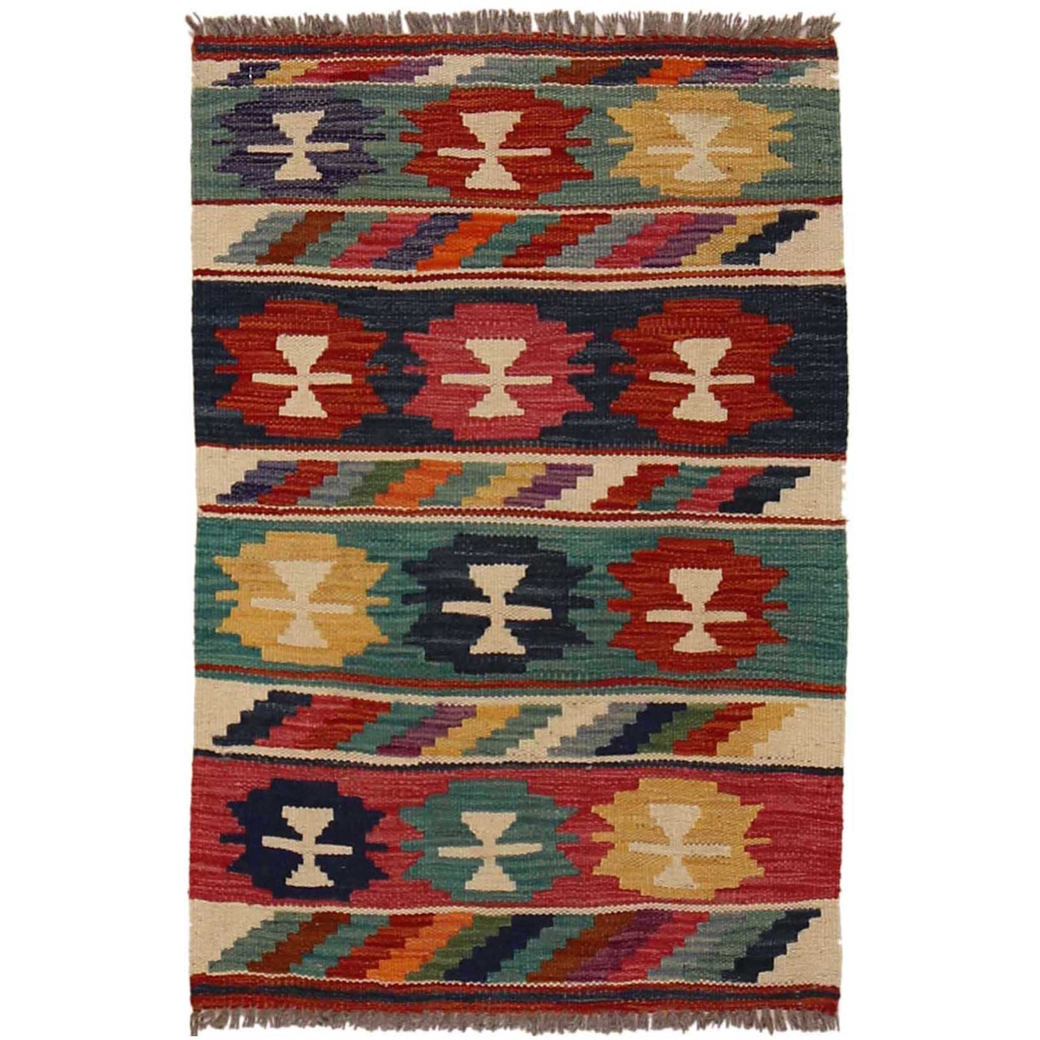 Handmade Vegetable Kilim 2' 0" x 3' 0" (ft) - No. P35024